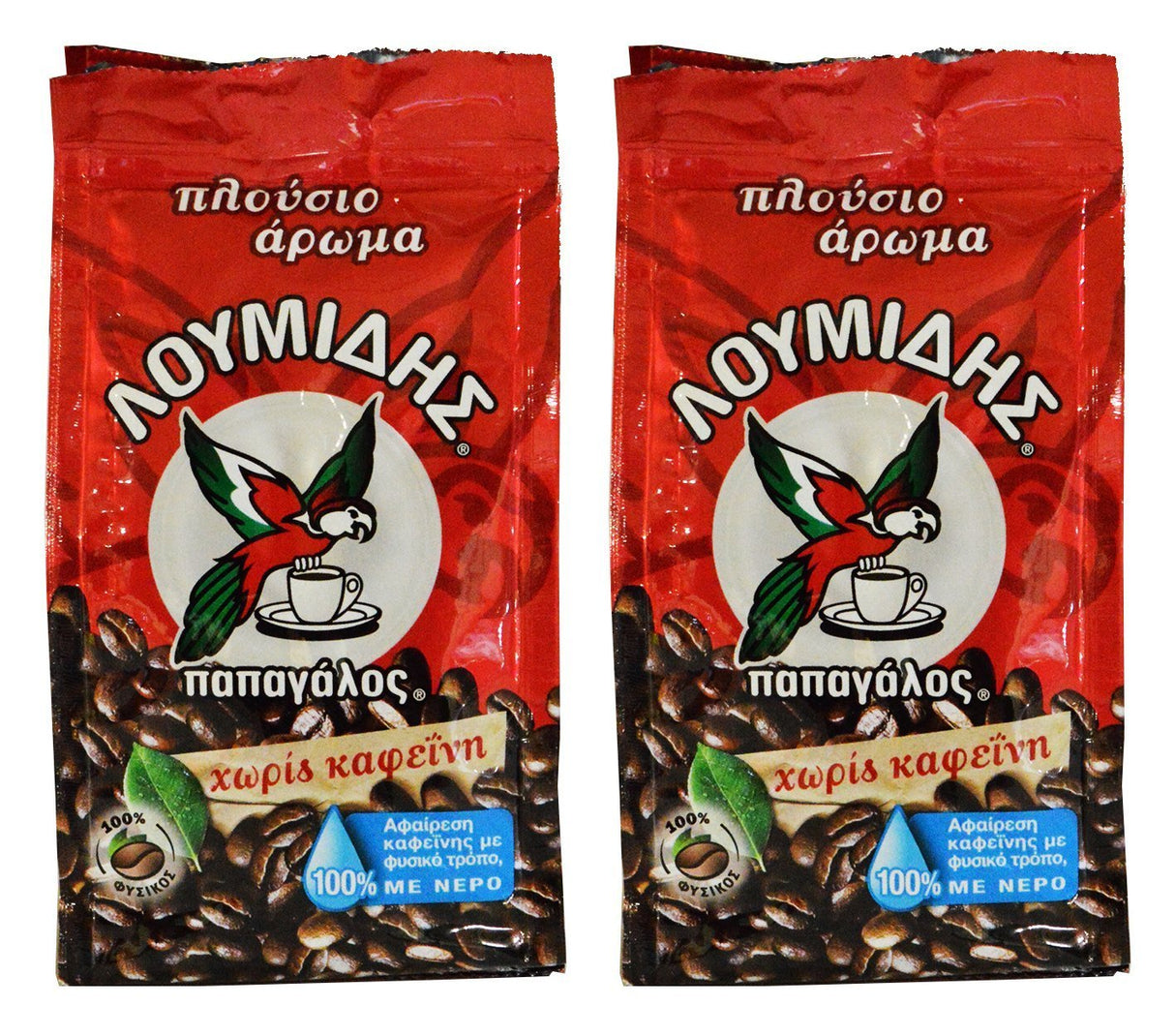 Café Molido Loumidis Papagalos Tradicional Descafeinado 2 Pack