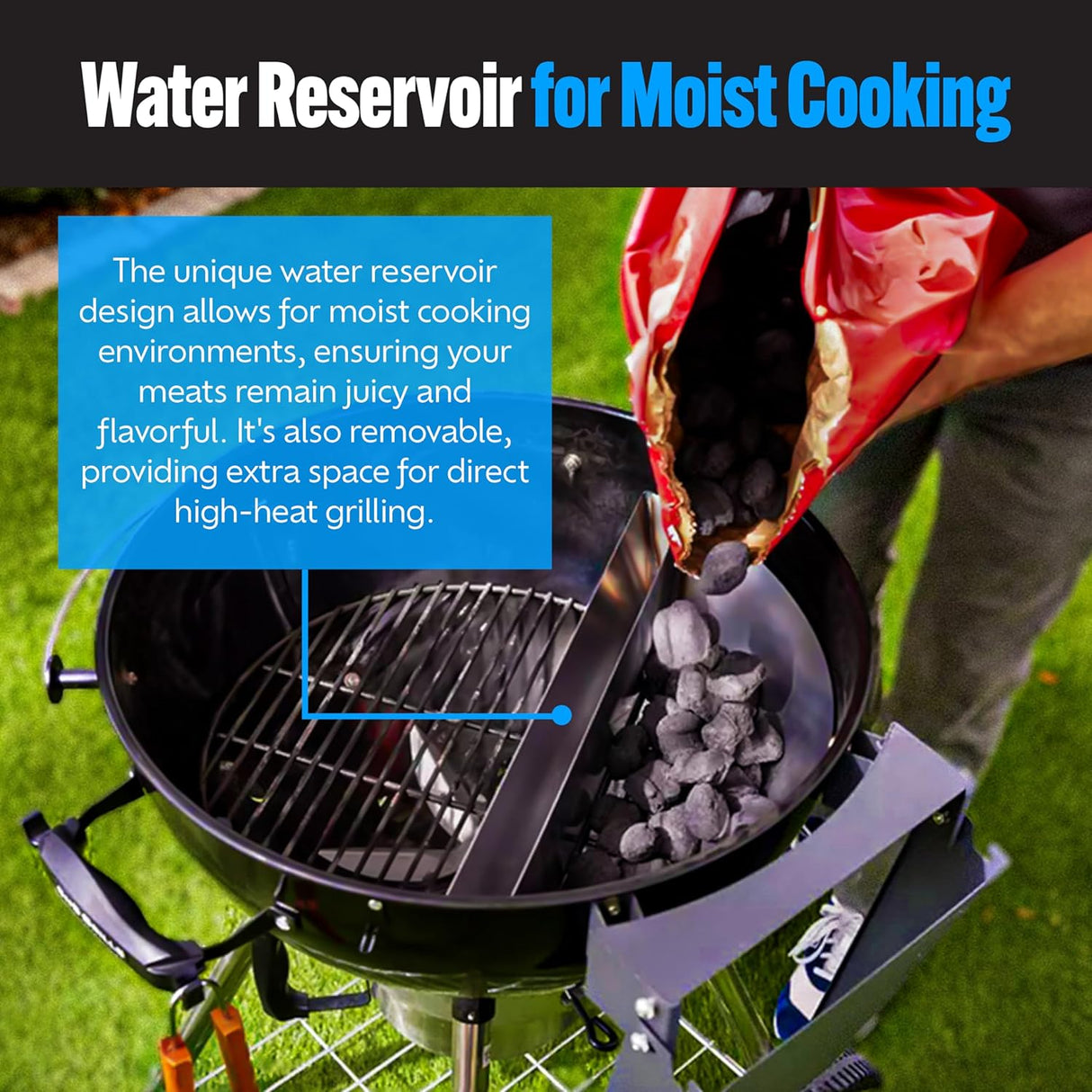 Insert Deluxe para Barbacoa, Slow 'N Sear, 22” para Kettle