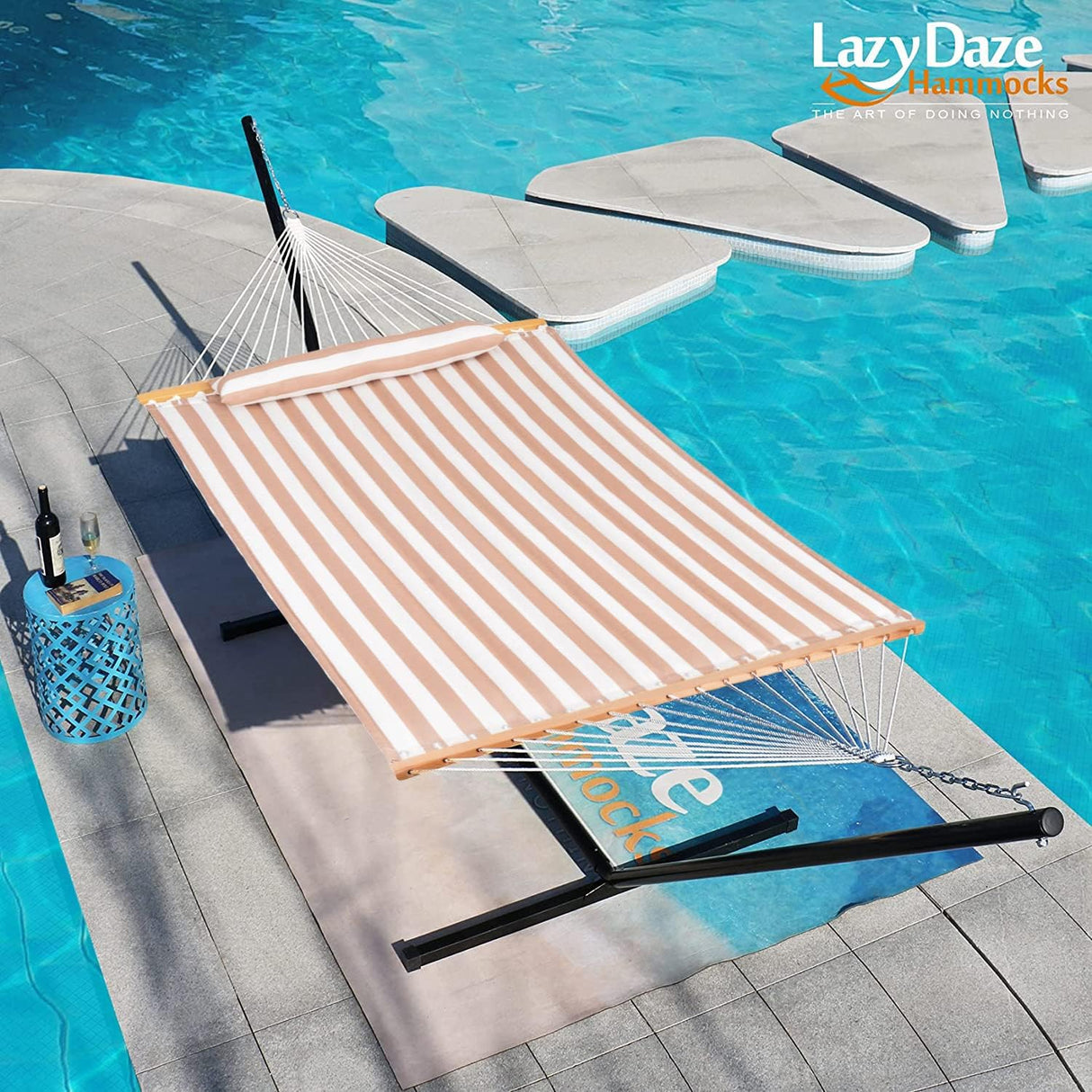 Hamaca Doble Lazy Daze 12 FT, con barra, 450 lbs, exterior