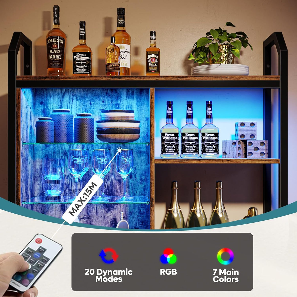 Estanterías Flotantes LED Bestier, Estantes de Tubería Industrial