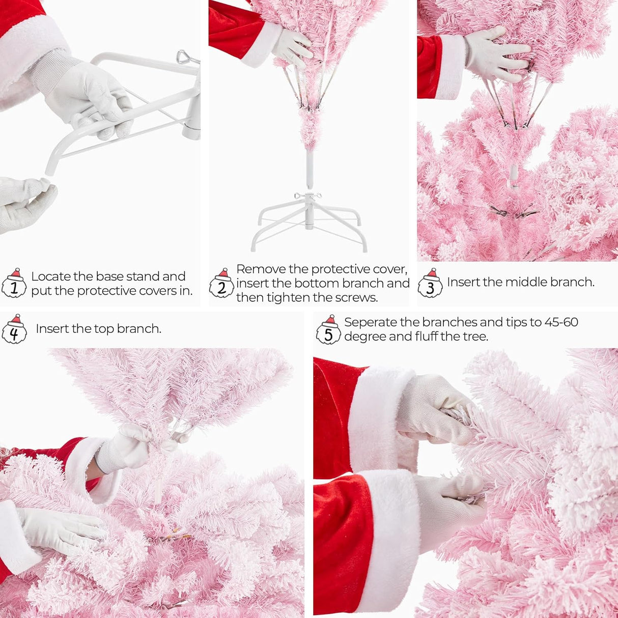 Árbol de Navidad Artificial Yaheetech 7.5ft Con Puntas Nevadas