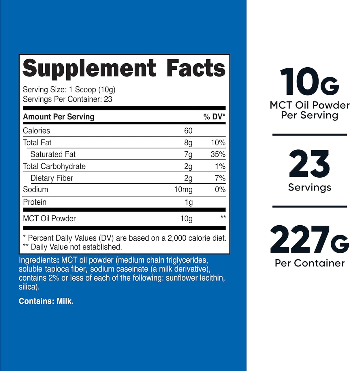 Suplementos Nutricost prémium en polvo de 0.5 lb Aceite MCT
