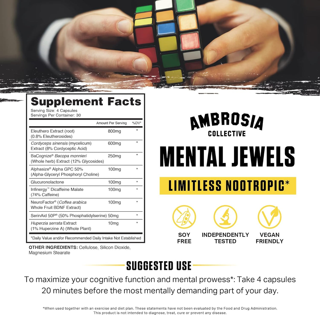 Cápsulas Ambrosia Mental Jewels - Mejora Cognitiva y Memoria