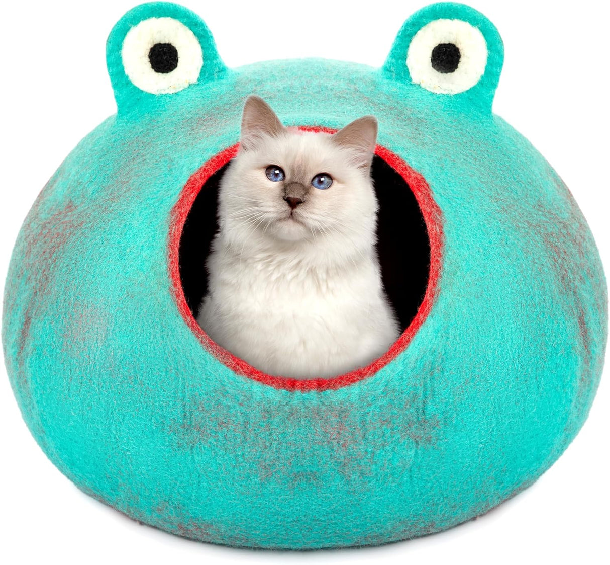 Cueva para Gatos Merino, Woolygon, Ecoamigable, Modelo Frog