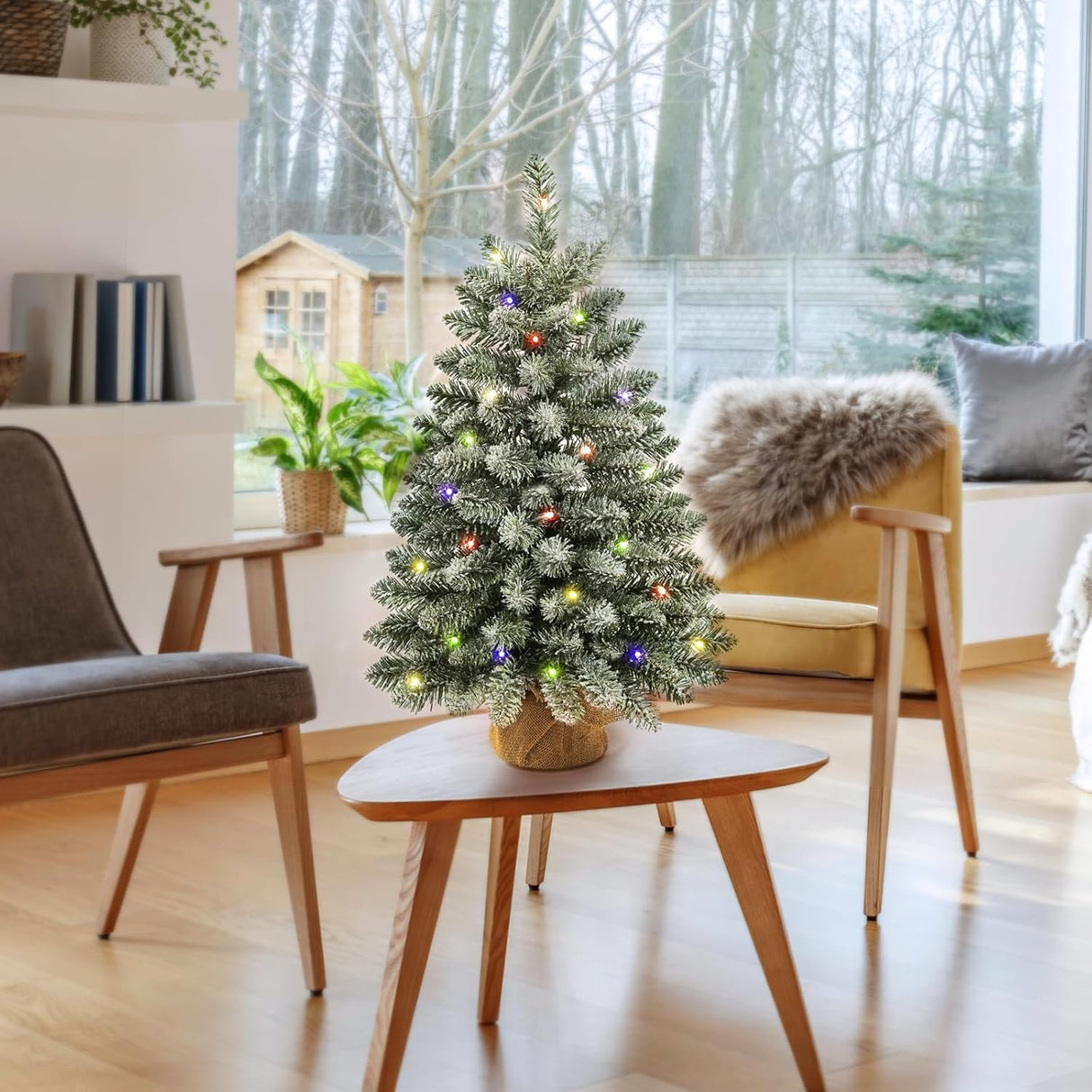 Árboles de Navidad Miniatura Decorados con Luces LED F5