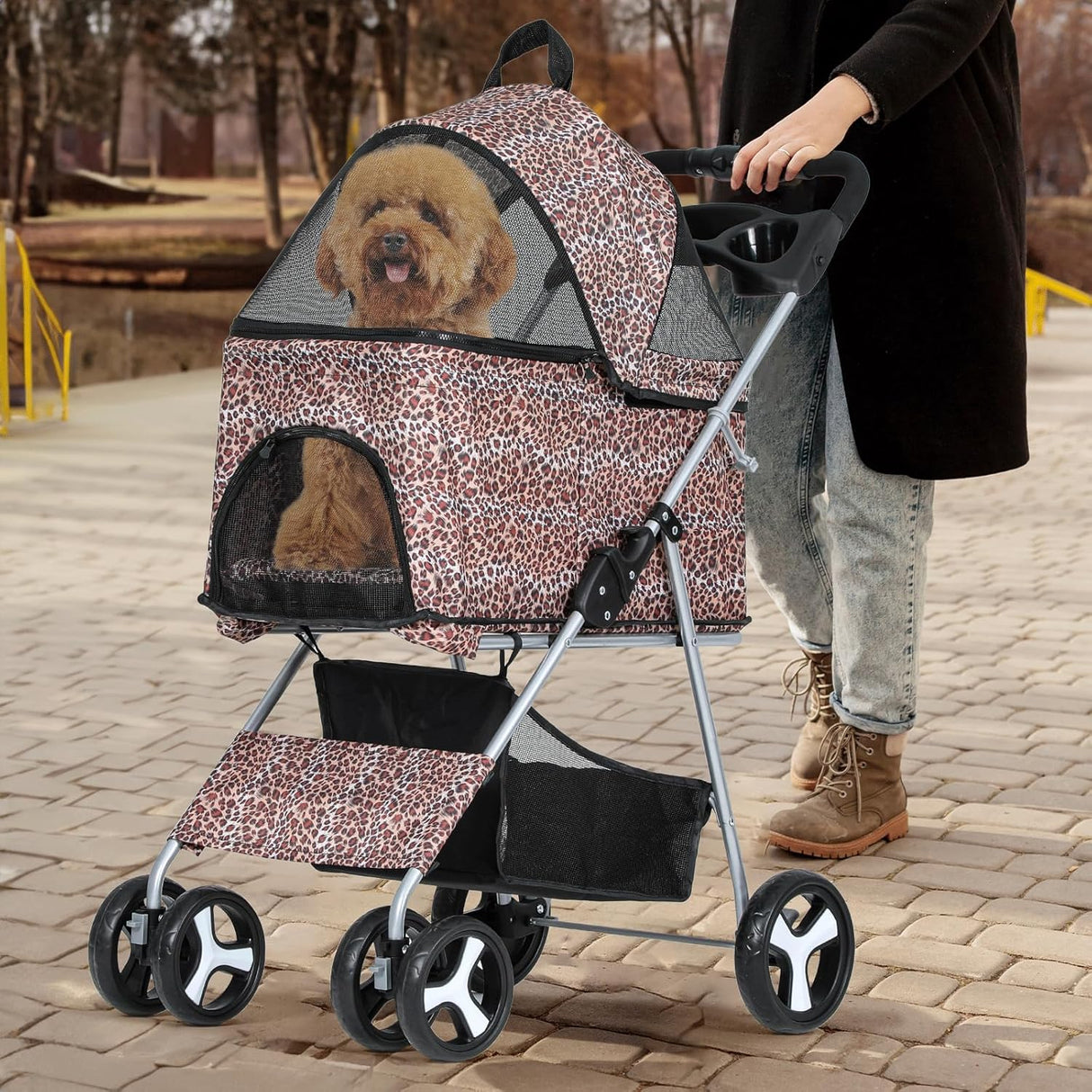 Carro de Mascotas MoNiBloom 3 en 1 Plegable con Transportín