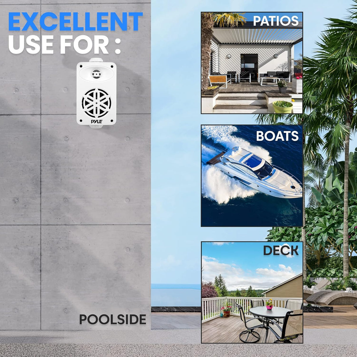 Parlantes PYLE-HOME de altavoces Bluetooth PDWRBT36WT