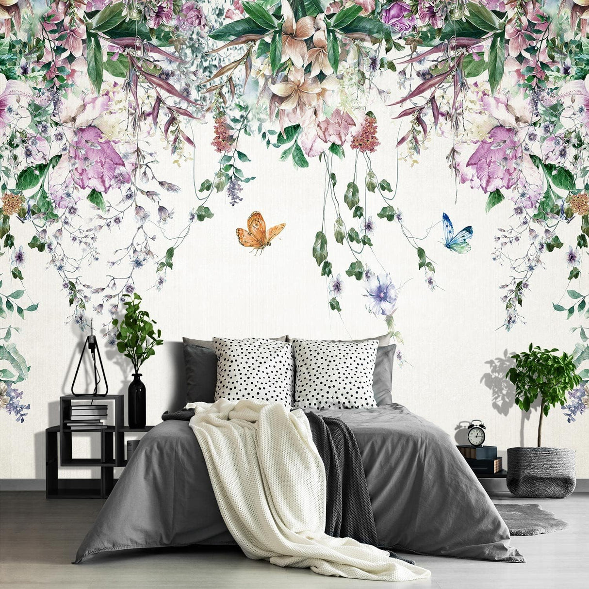 Papel pintado de hojas botánicas tropicales, mural de pared con plantas verdes para sala de estar y dormitorio (papel tapiz para pared de habitacion) 108 x 75 pulgadas (no despegar ni pegar)