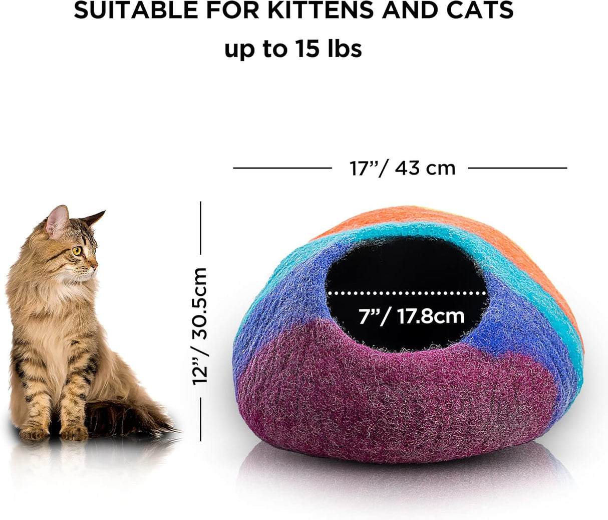 Cueva de Gato Premium de Woolygon - 100% Lana Merino, Plegable