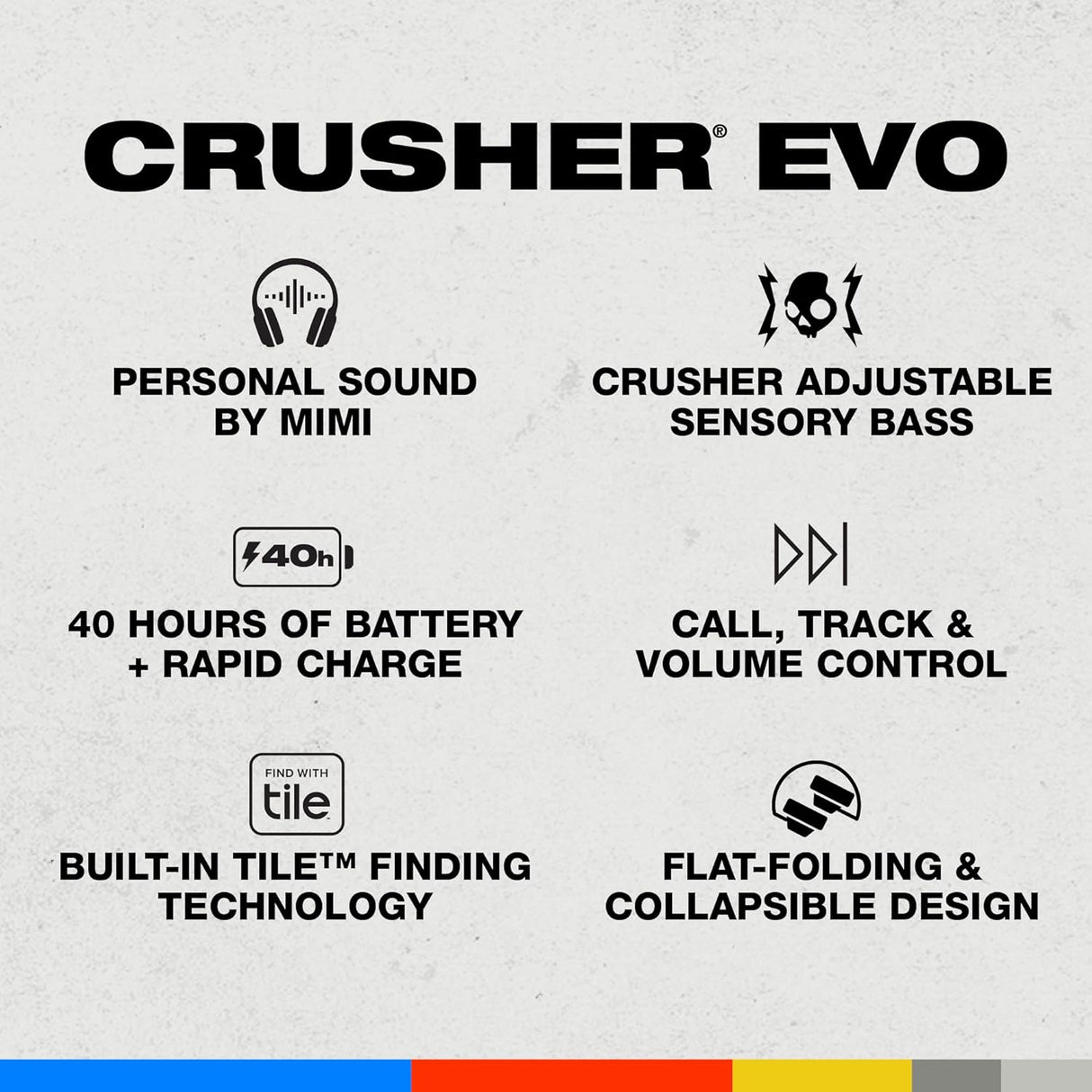 Auriculares Bluetooth Inalámbricos con Sensory Bass - Crusher Evo