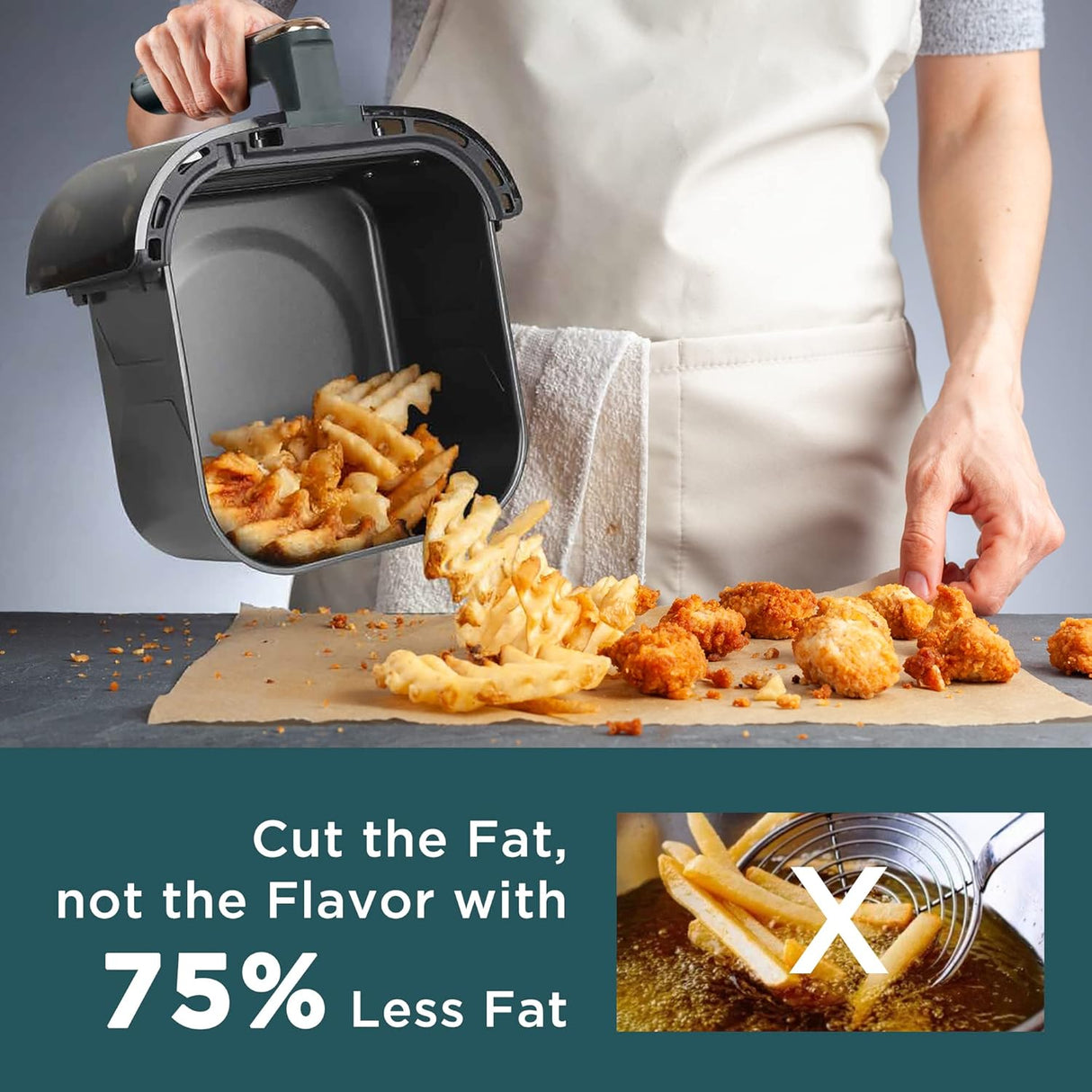 Freidora de Aire HAUSHOF 5.8 QT, 1450 W, 8 Funciones, Digital