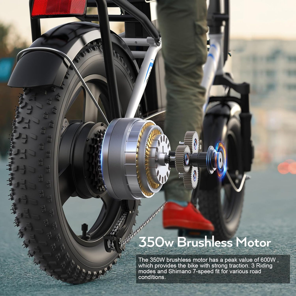 Bicicleta Eléctrica Vivi Gopina, 350W, Plegable, 40 Millas