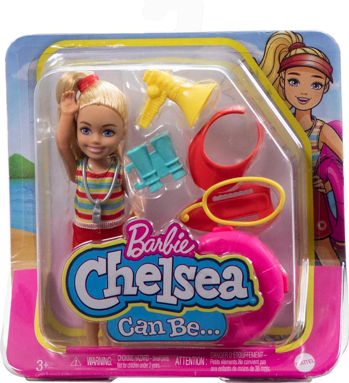 Barbie Set de Juego Chelsea Salvavidas Pequeña Muñeca con Accesorios