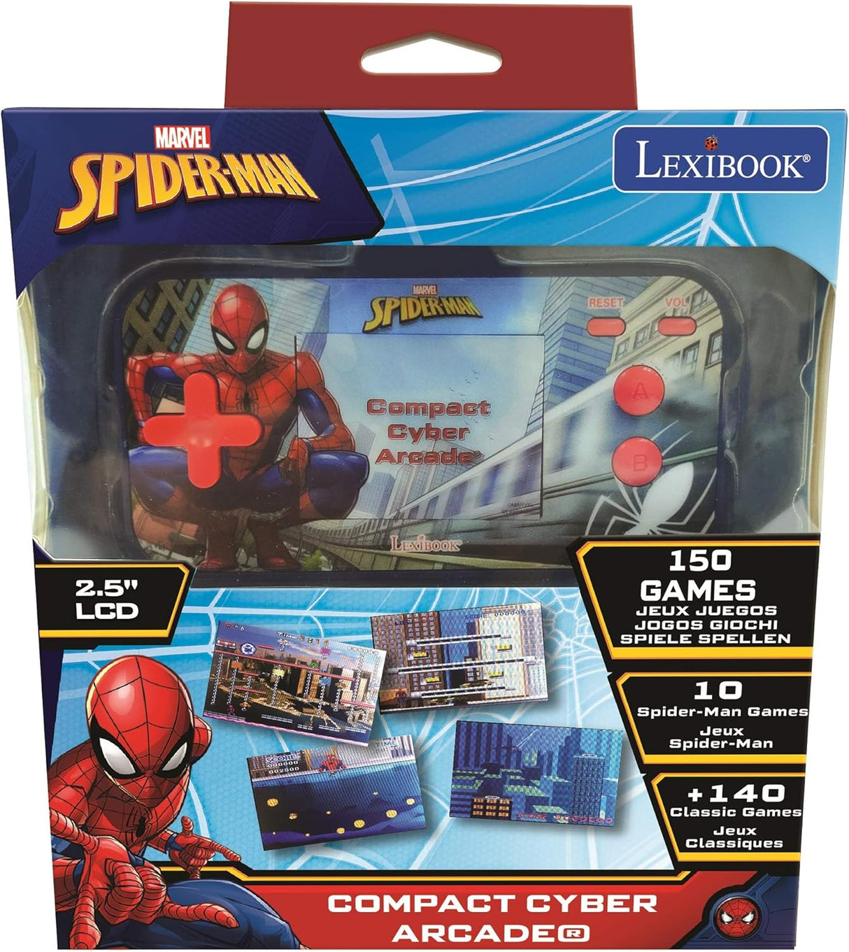 consola de juegos portátil de Spider-Man, 150 juegos