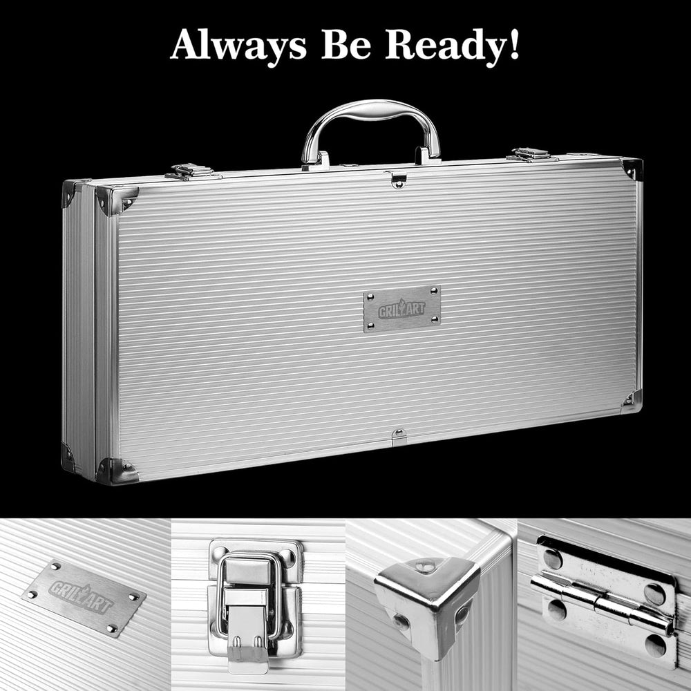Set de Utensilios de Barbacoa GRILLART, 19 Piezas, Acero Inox.