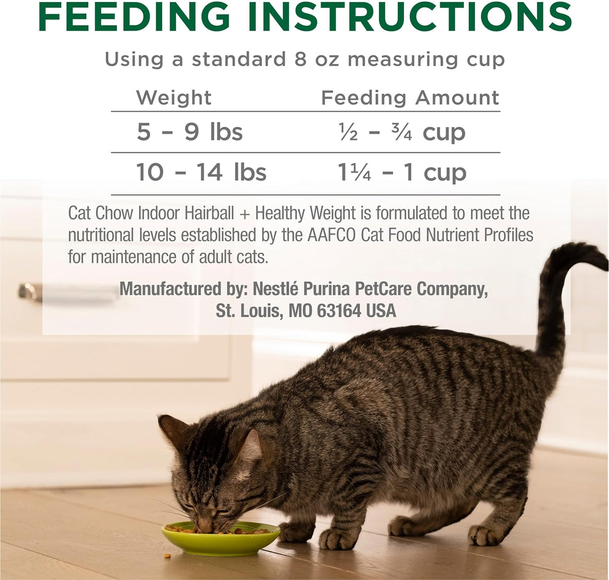 Purina Cat Chow Alimento seco para gatos de interior, bola de pelo + peso saludable (paquete de 4) bolsas de 3.15 libras