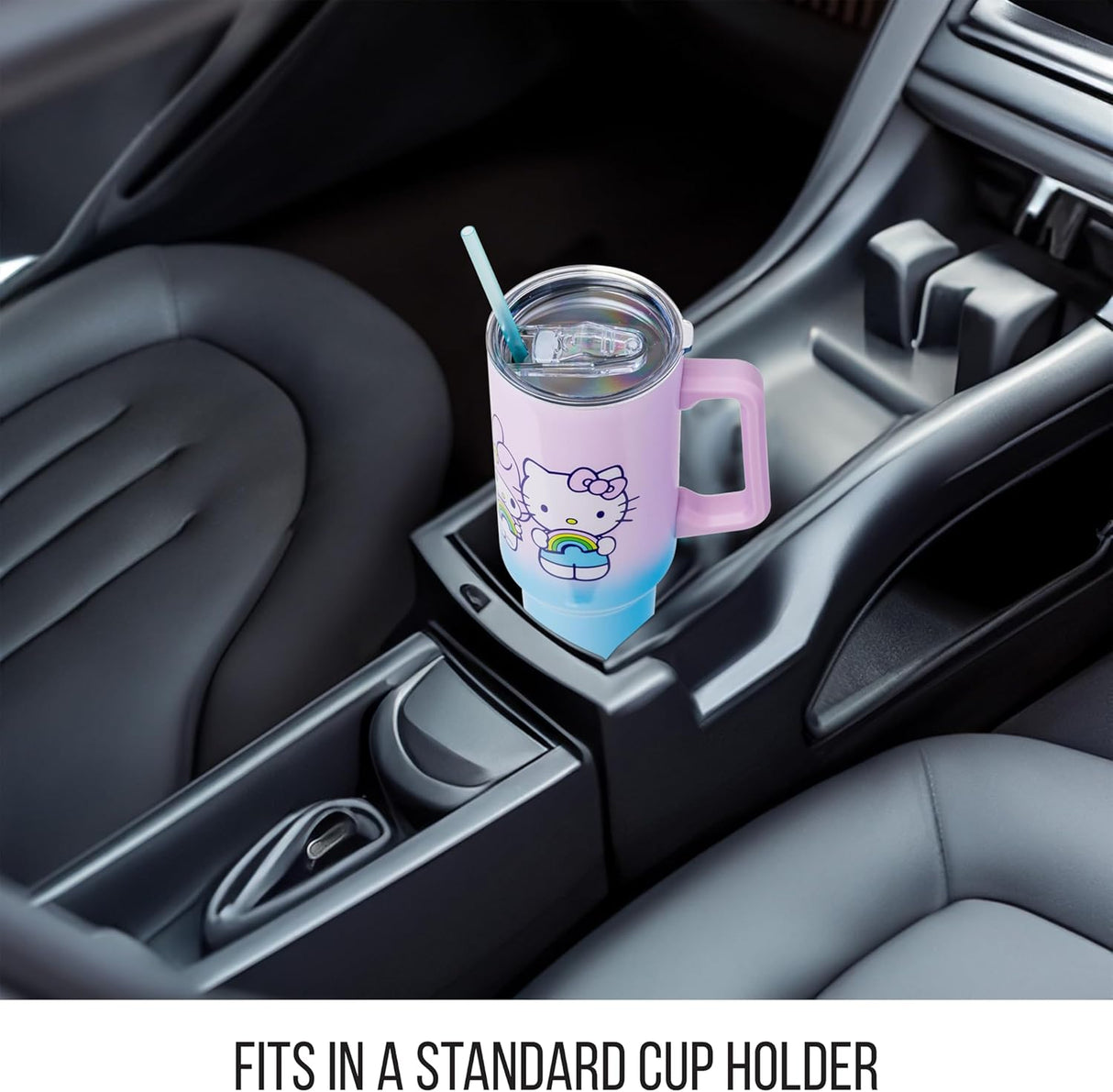 Taza de Acero Inoxidable Sanrio Hello Kitty 40 oz con Asa y Popote