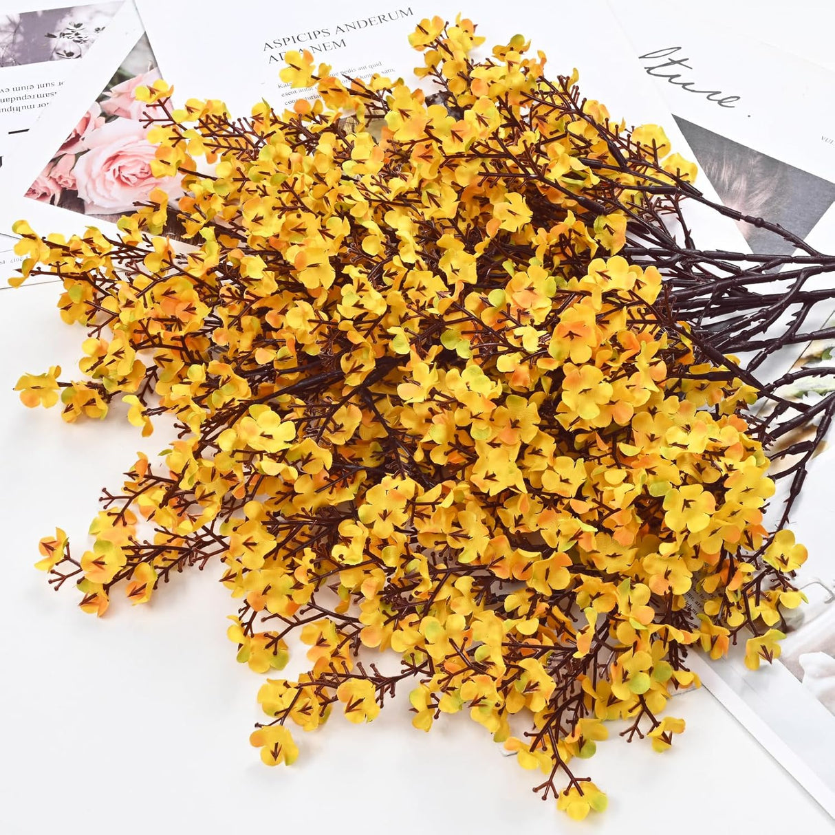 Flores Artificiales de Otoño Yastouay, 10 Pcs para Decoración