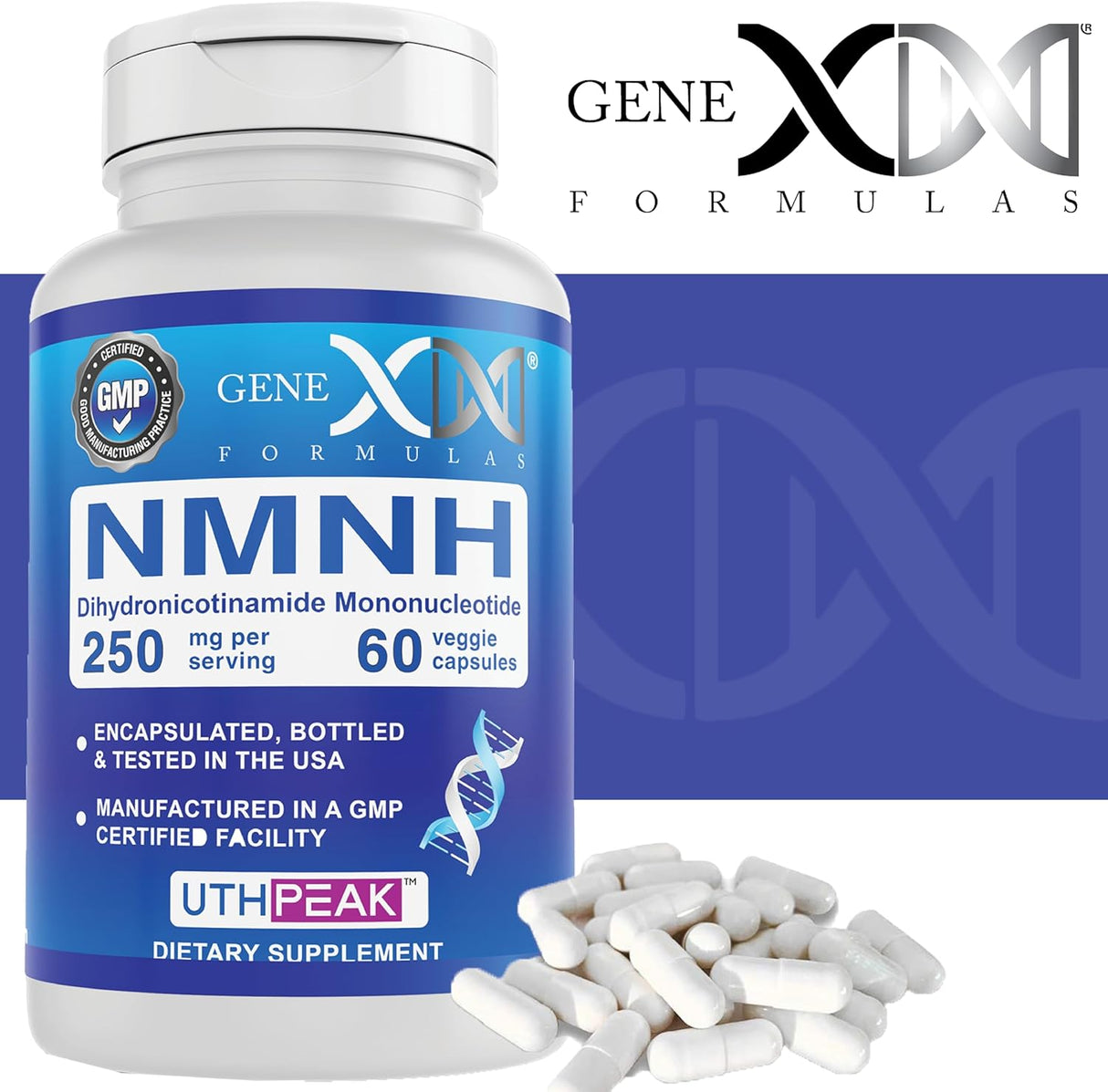Suplementos GENEX 250mg NMNH Precursor NAD+ para envejecimi