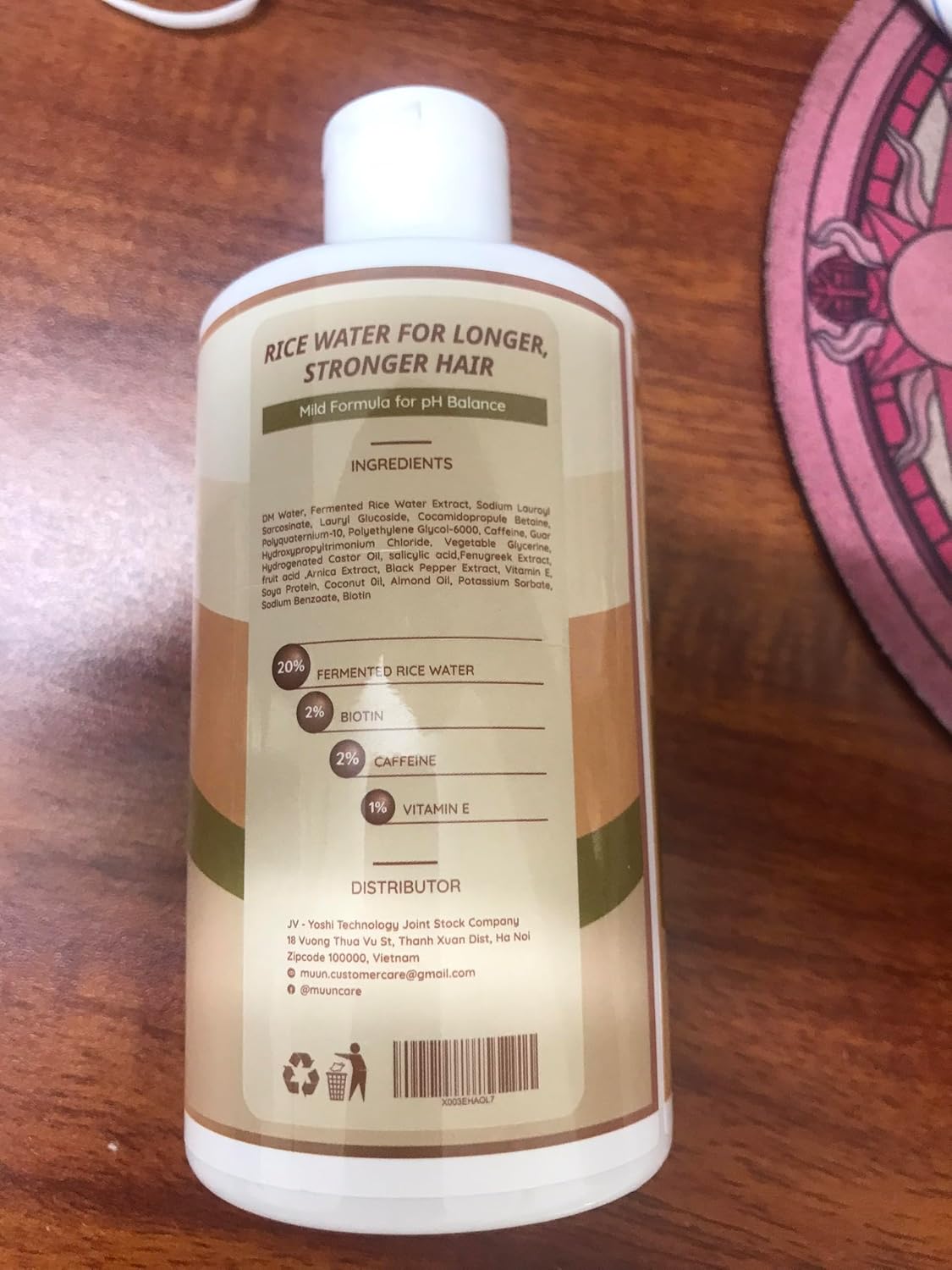 Champú y acondicionador de agua de arroz para el crecimiento