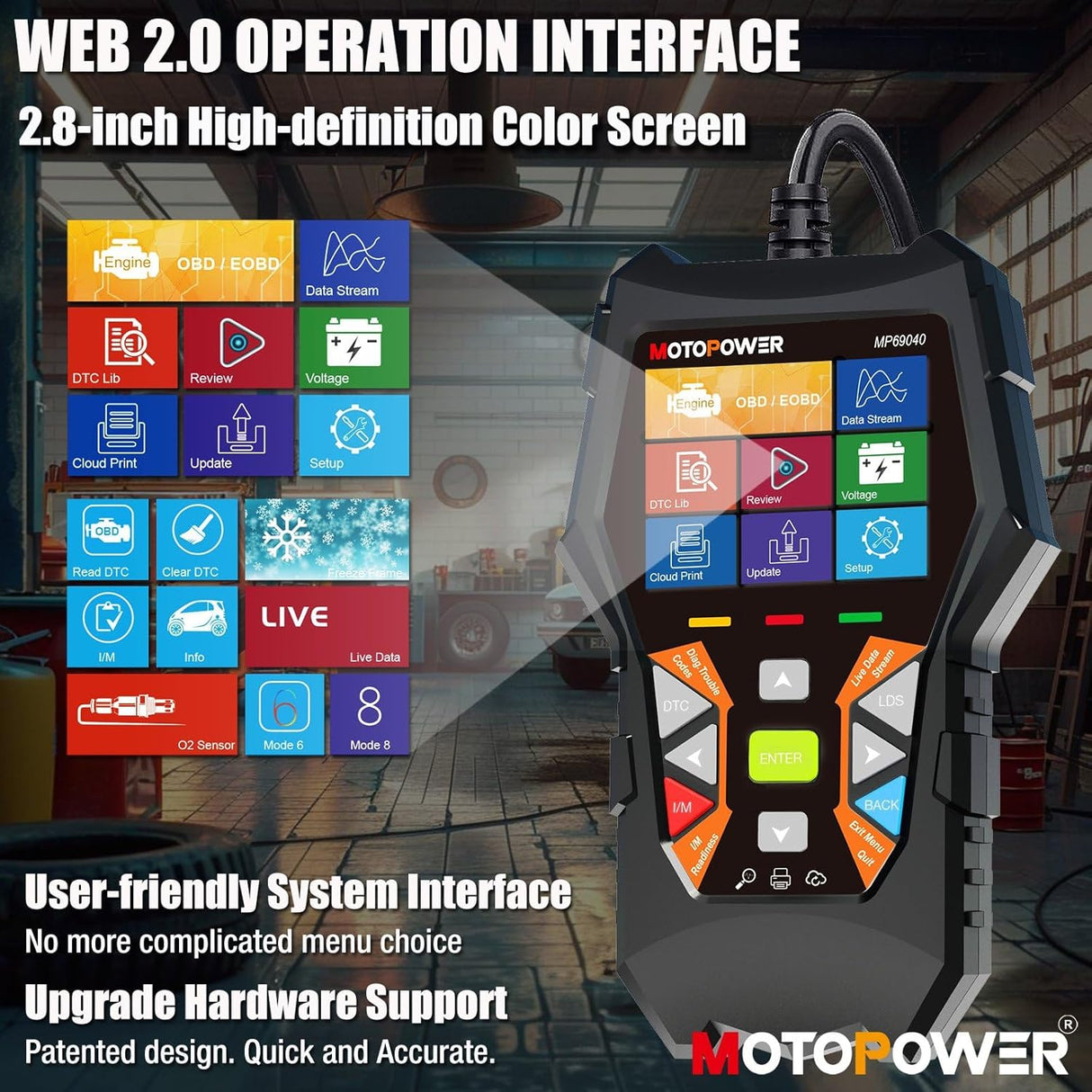 Escáner de diagnóstico de lector de código MP69040 MOTOPOWER