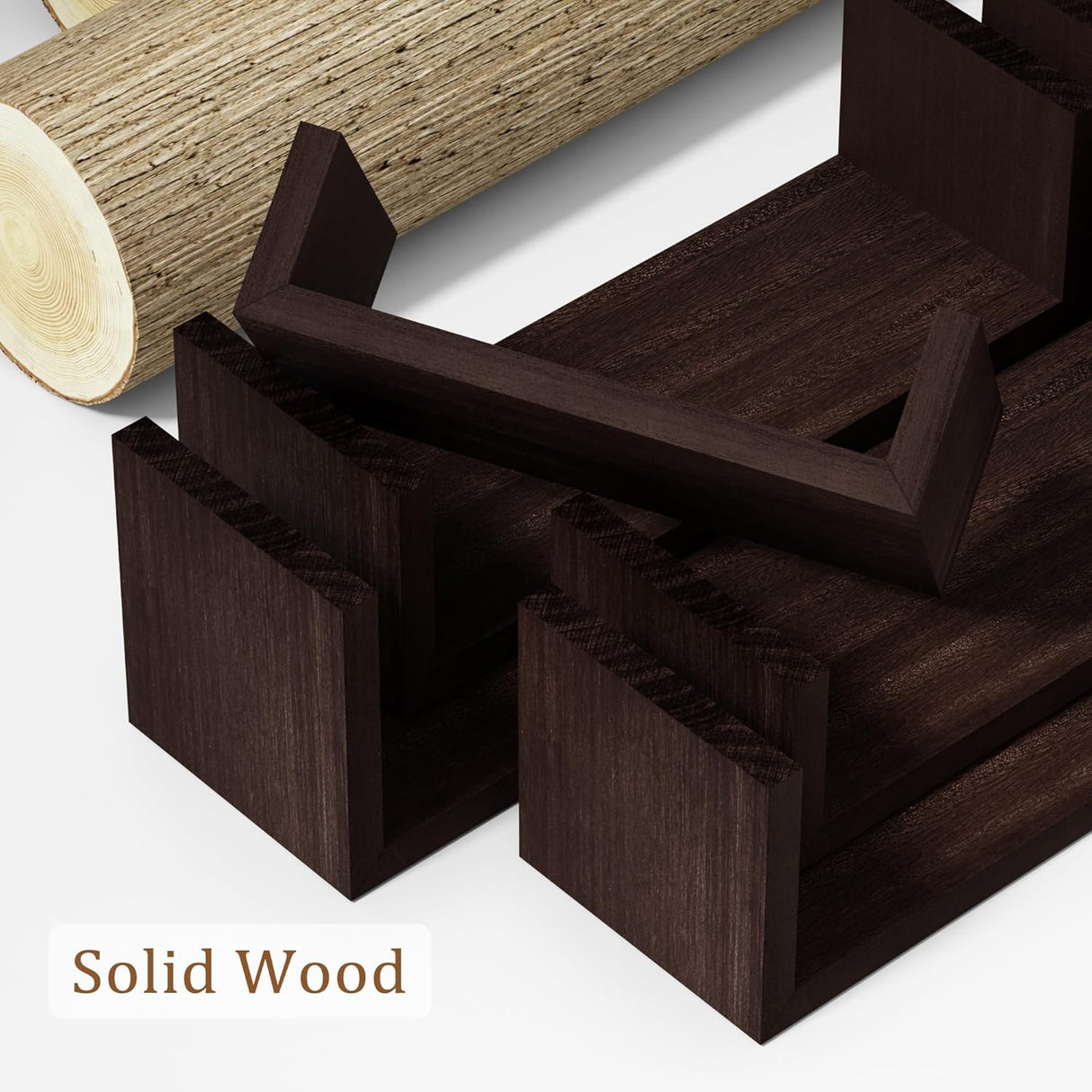 Estantes Flotantes SRIWATANA para Pared, Set de 5, Madera