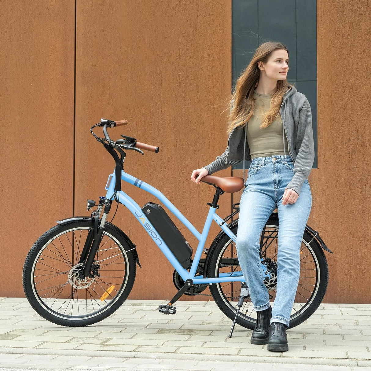 Bicicleta eléctrica Jasion CB1, 1000W, 450Wh, 26'', 7 velocidades