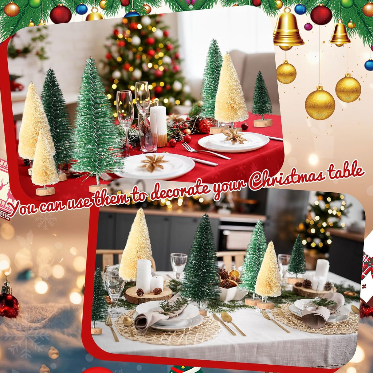 Árboles de Navidad Artificiales SATINIOR, 60 Piezas, 1.8-4.9 Pulg.