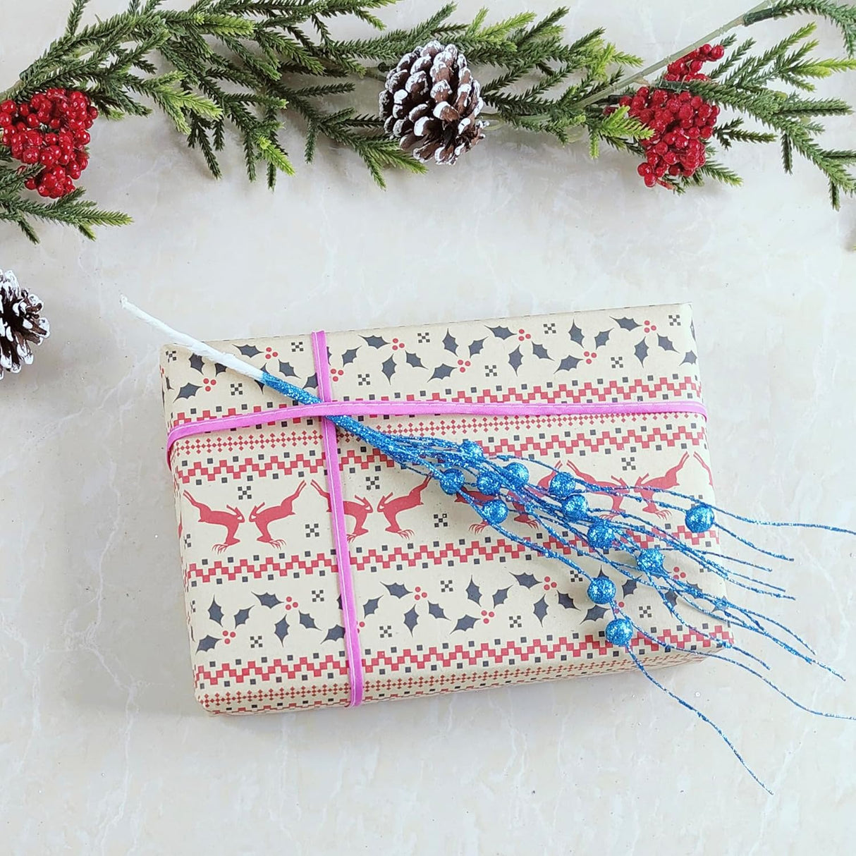 20 Piezas Decoraciones de Árbol de Navidad, Picks y Ramas