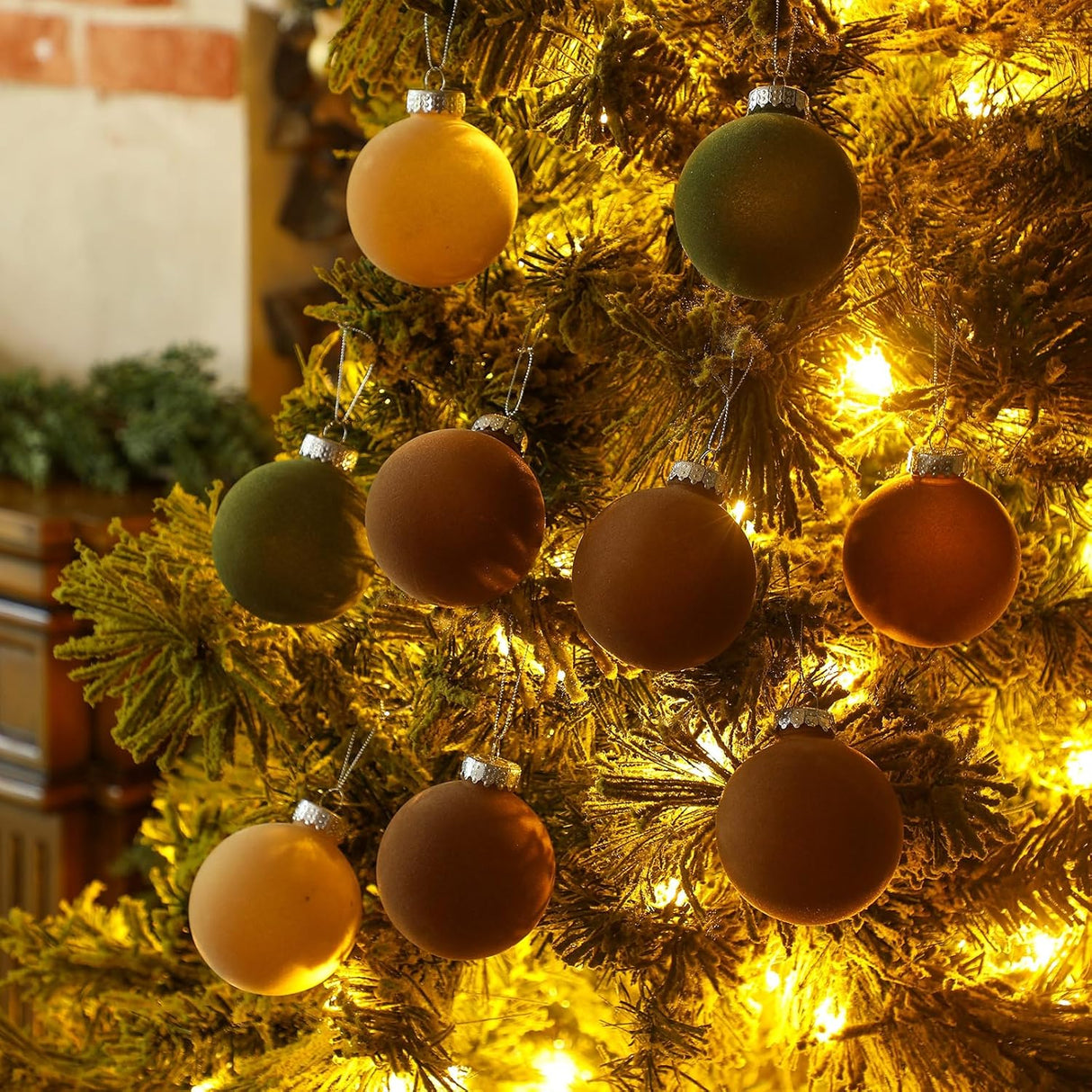 Navideños adornos de terciopelo Liliful 15 Pcs 3.15 pulgadas