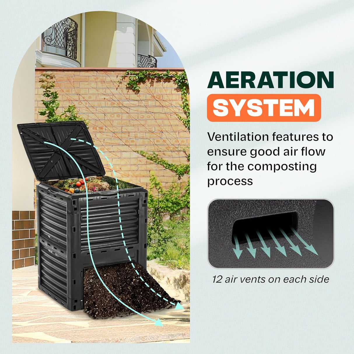 Compostador Idzo 80 Galones, Capacidad Grande, Fácil Ensamblaje