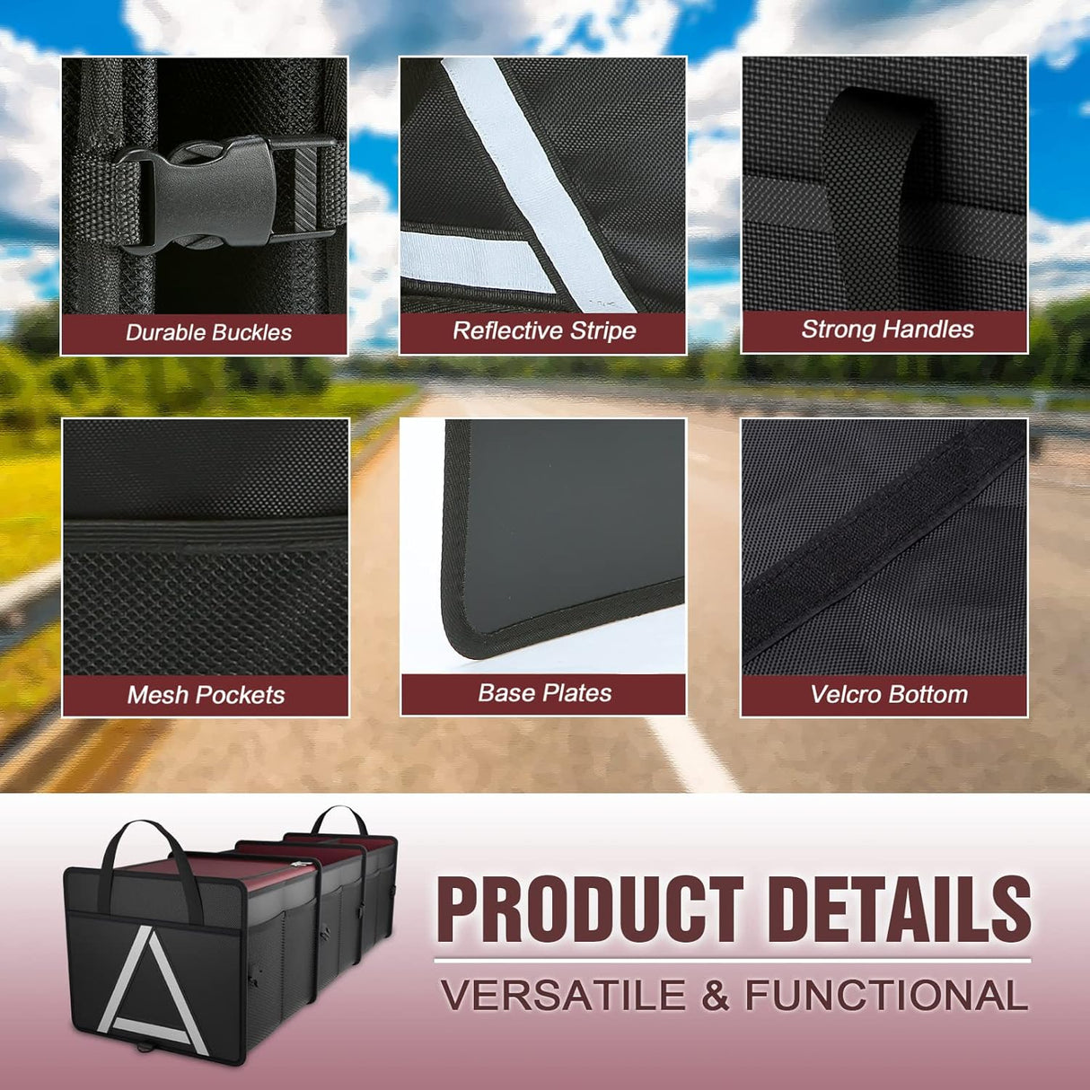 Organizador de Maletero Resistente con Enfriador Premium, 3 Comp.