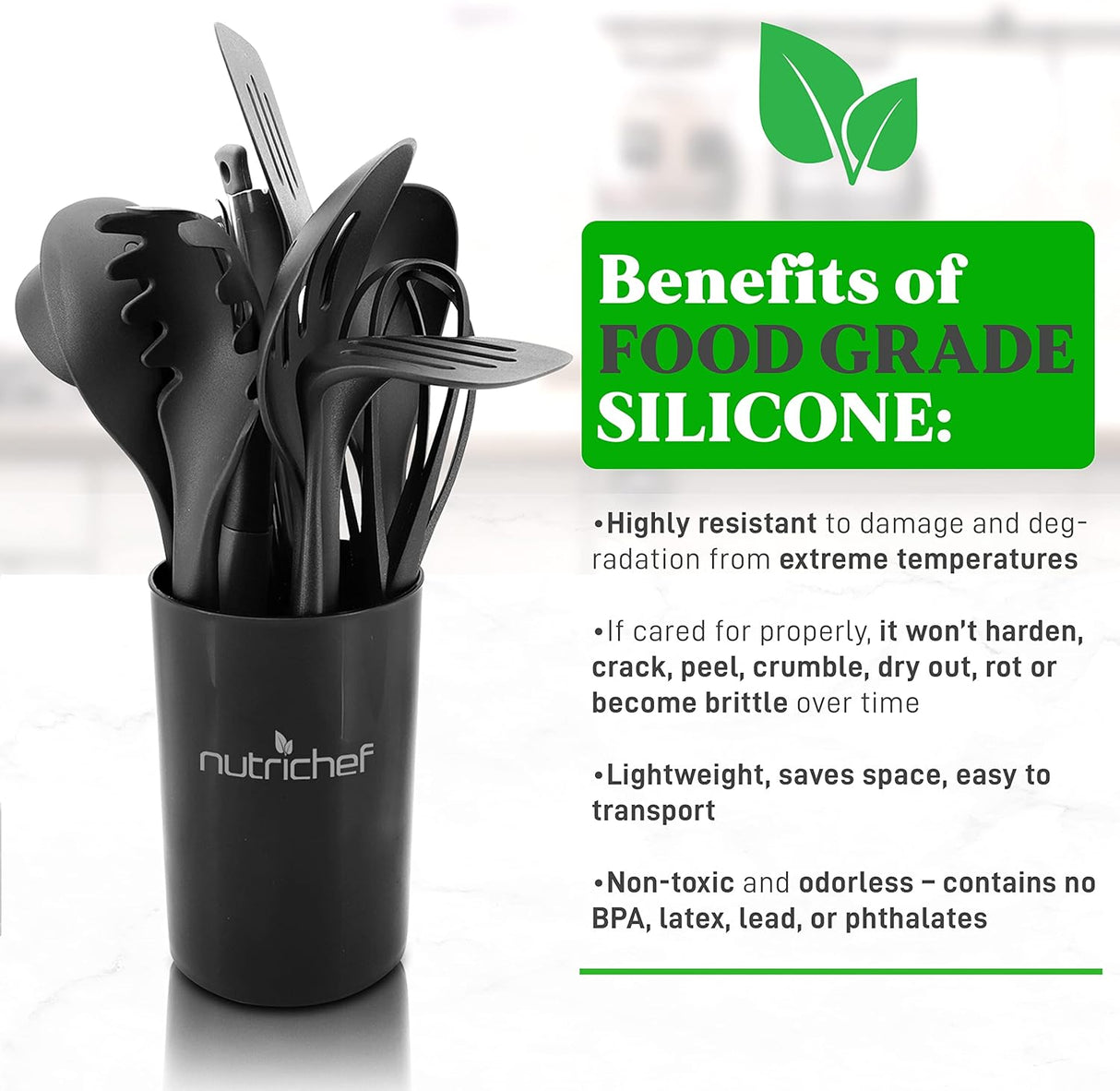 Cucharones Juego de 10 utensilios NUTRICHEF NCUTL10GD