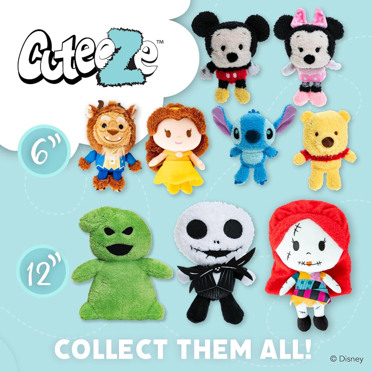 Peluche Jack Skellington 12 KIDS PREFERRED, Cuteeze, Disney