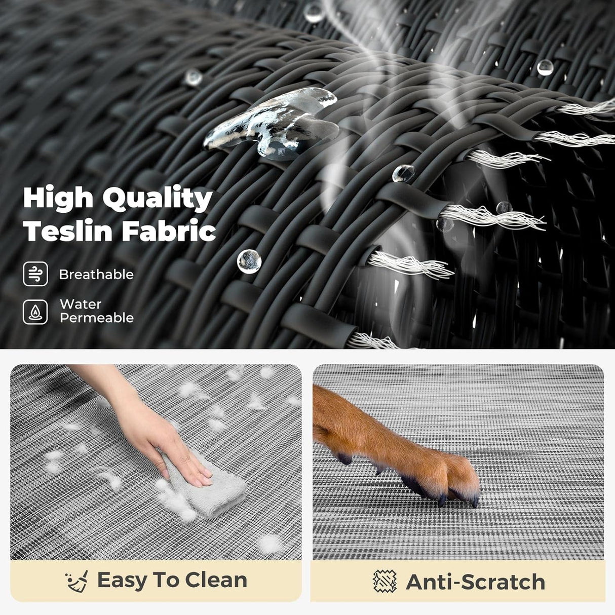 Cama Elevada Veehoo para Perros, Resistente y Lavable, CWC1803-L