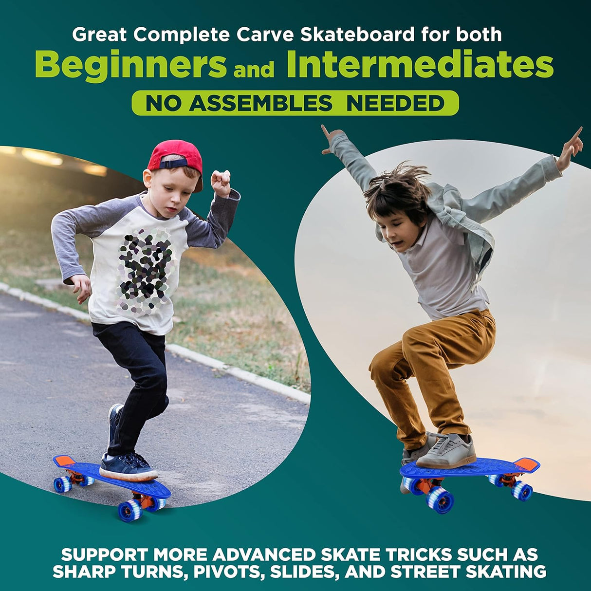 Skateboards o patineta azul para niños Hurtle HCSK103