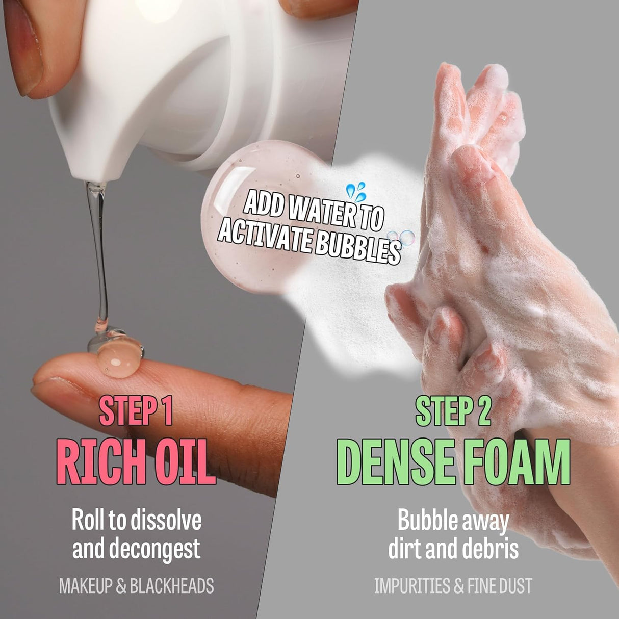 Limpiador Facial Aceite a Espuma con Rosa y Vitaminas