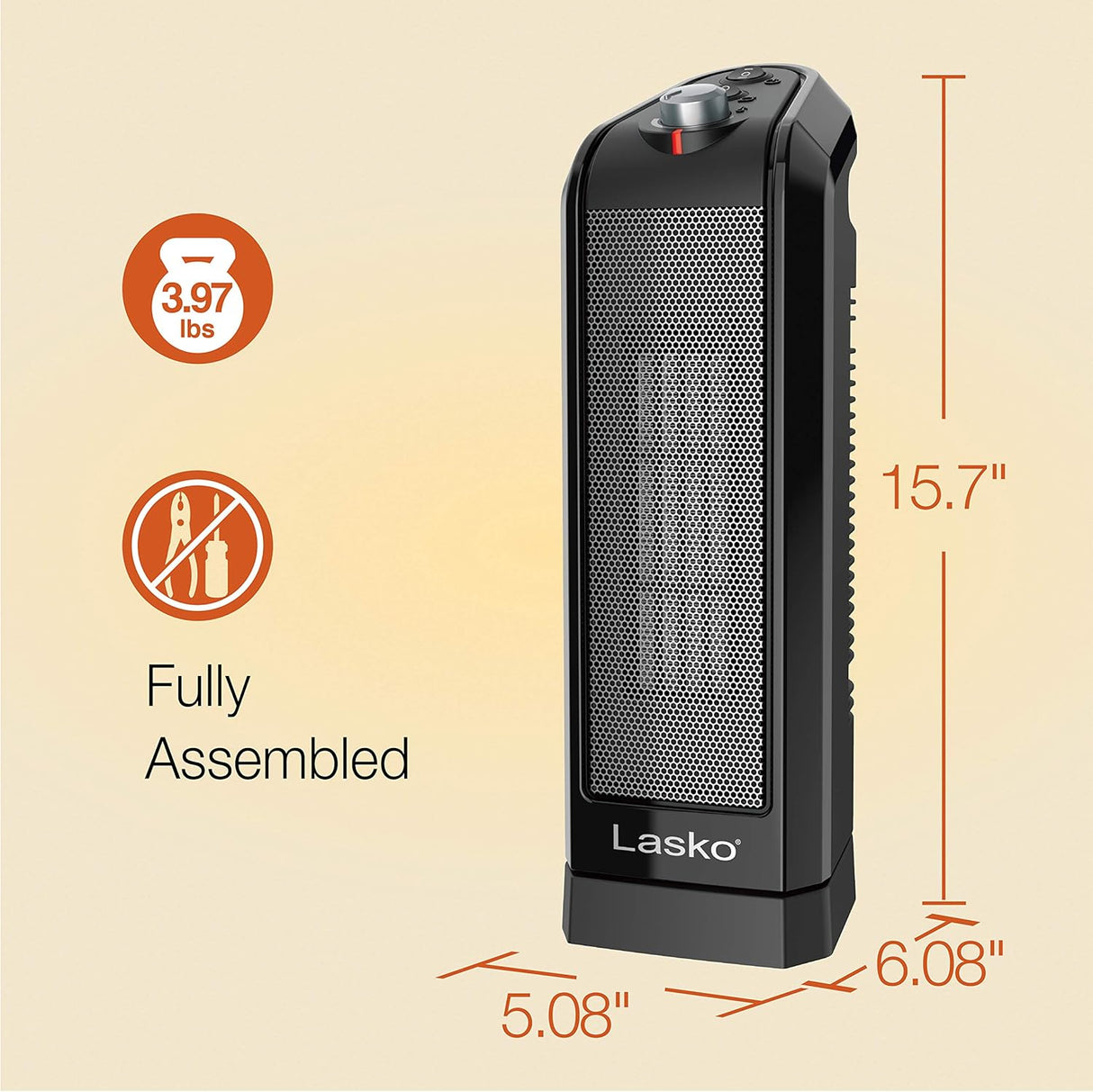 Calentador de espacio de torre de cerámica oscilante