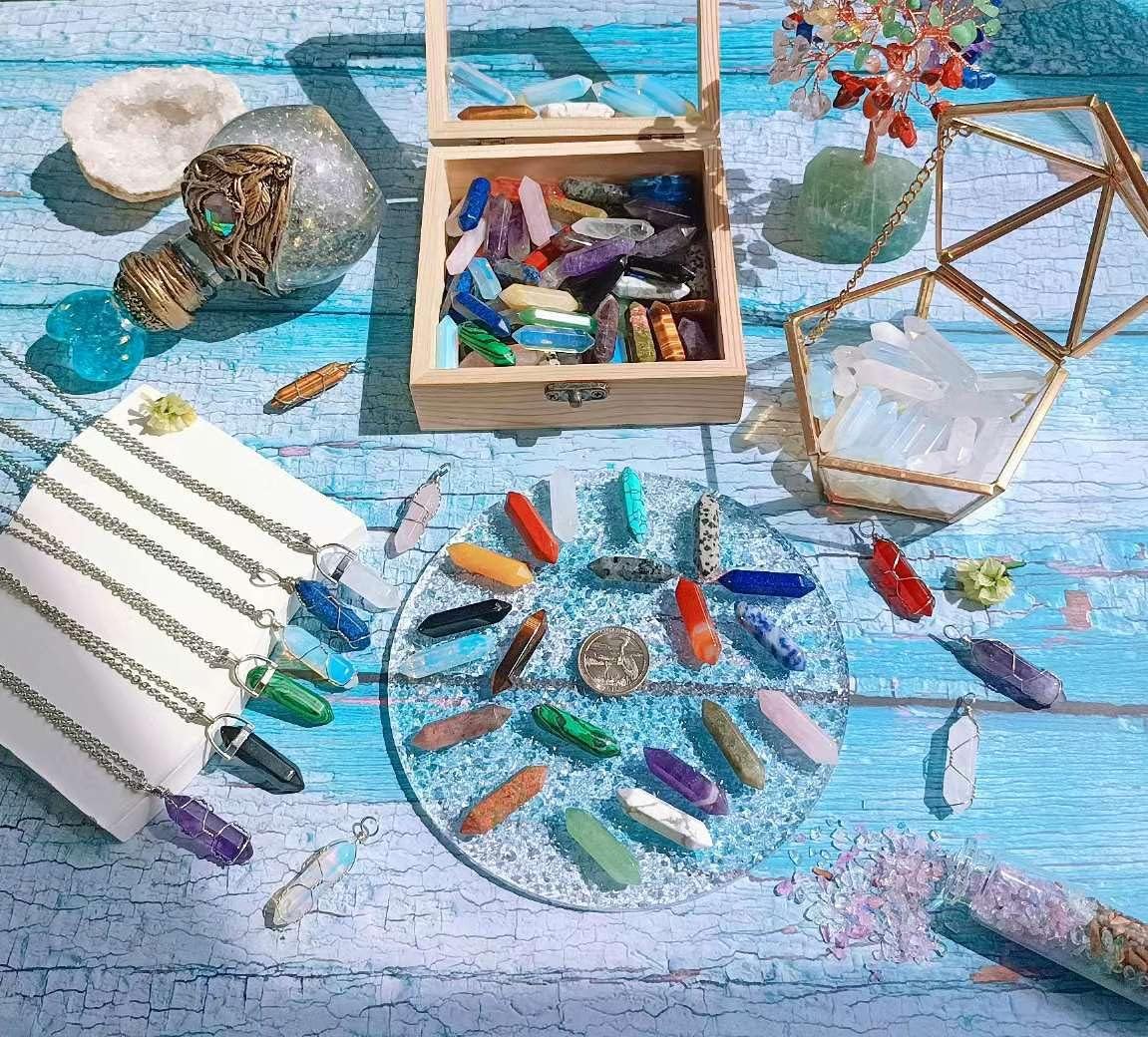 Set de Cristales Sanadores Hexagonales para Meditación