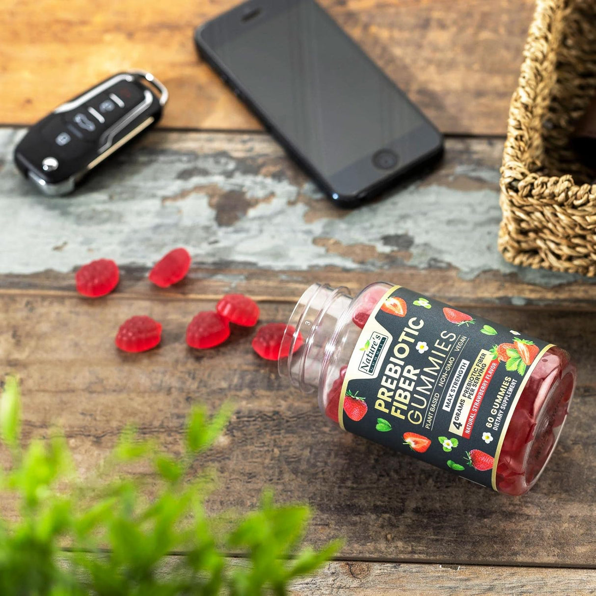 Suplemento de fibra prebiótica soluble natural Nature's Gummies