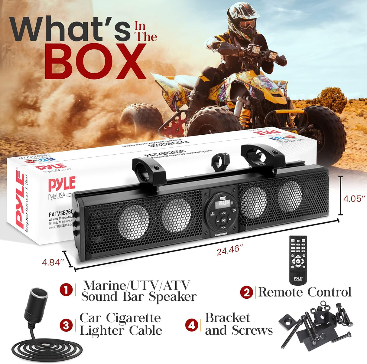 Parlantes inalámbrico de barra  de 26" Bluetooth PATVSB2600