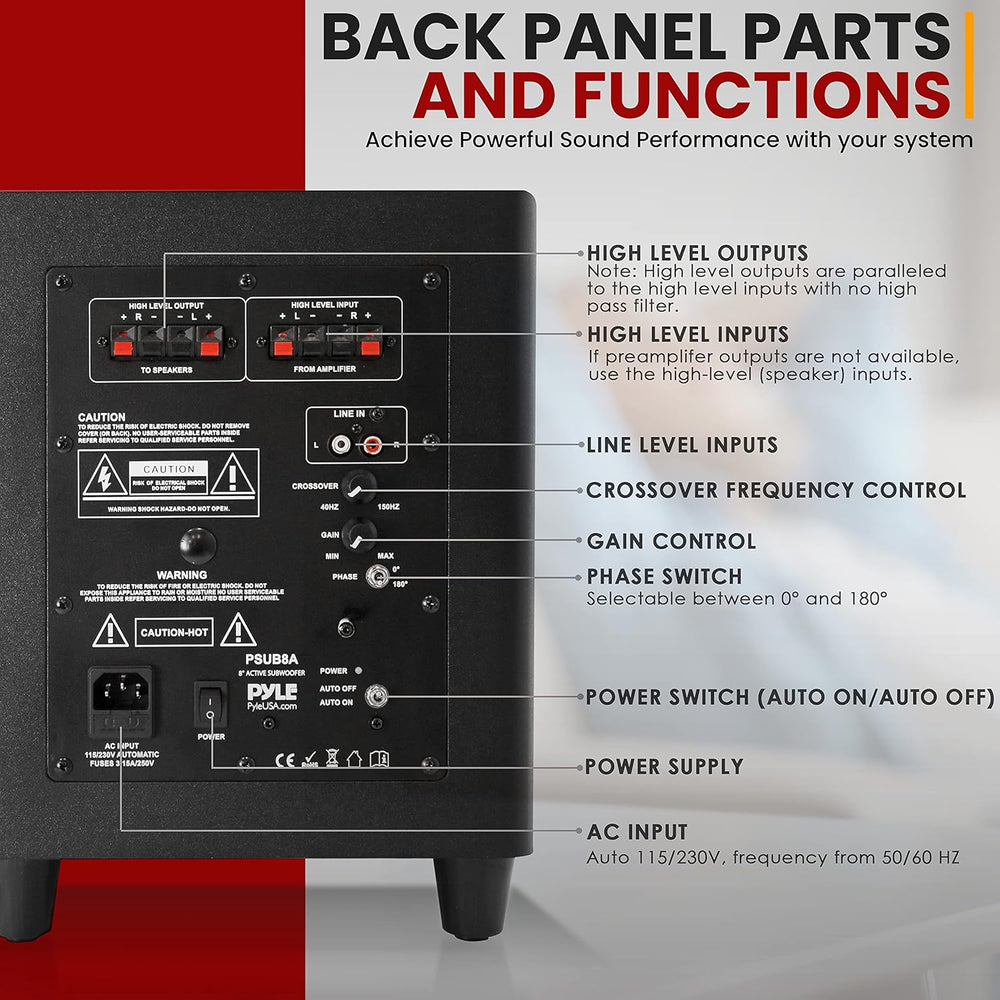 sonido envolvente de cine en casa con diseño sellado Pyle
