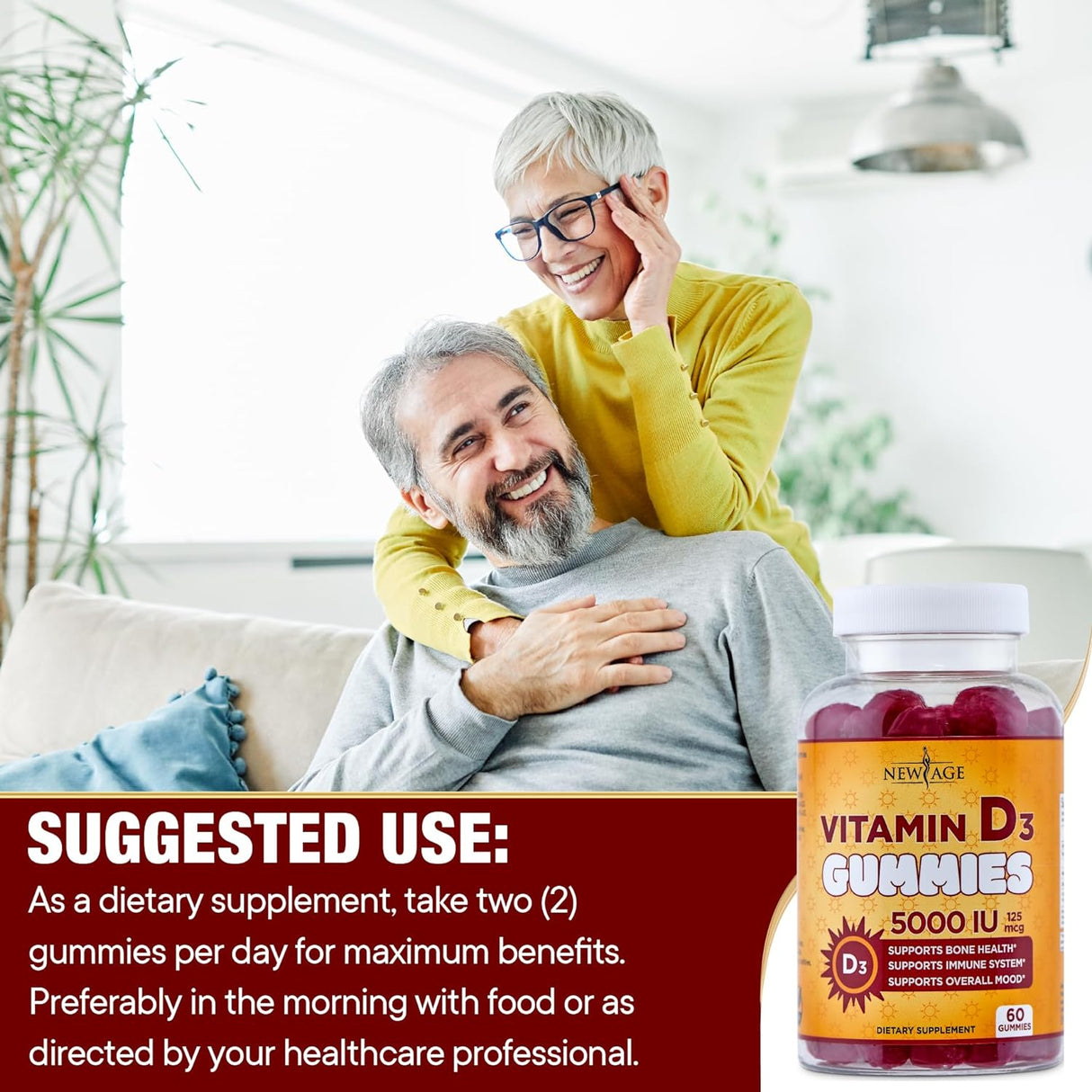 Vitamina D3 125 mcg Salud Ósea Sin Gelatina