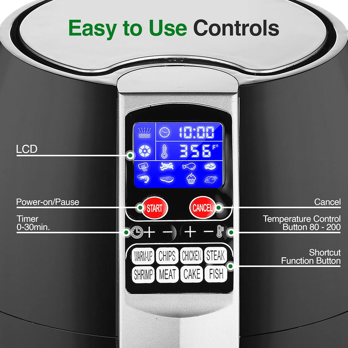 Freidora de Aire Digital NUTRICHEF PKAIRFR54