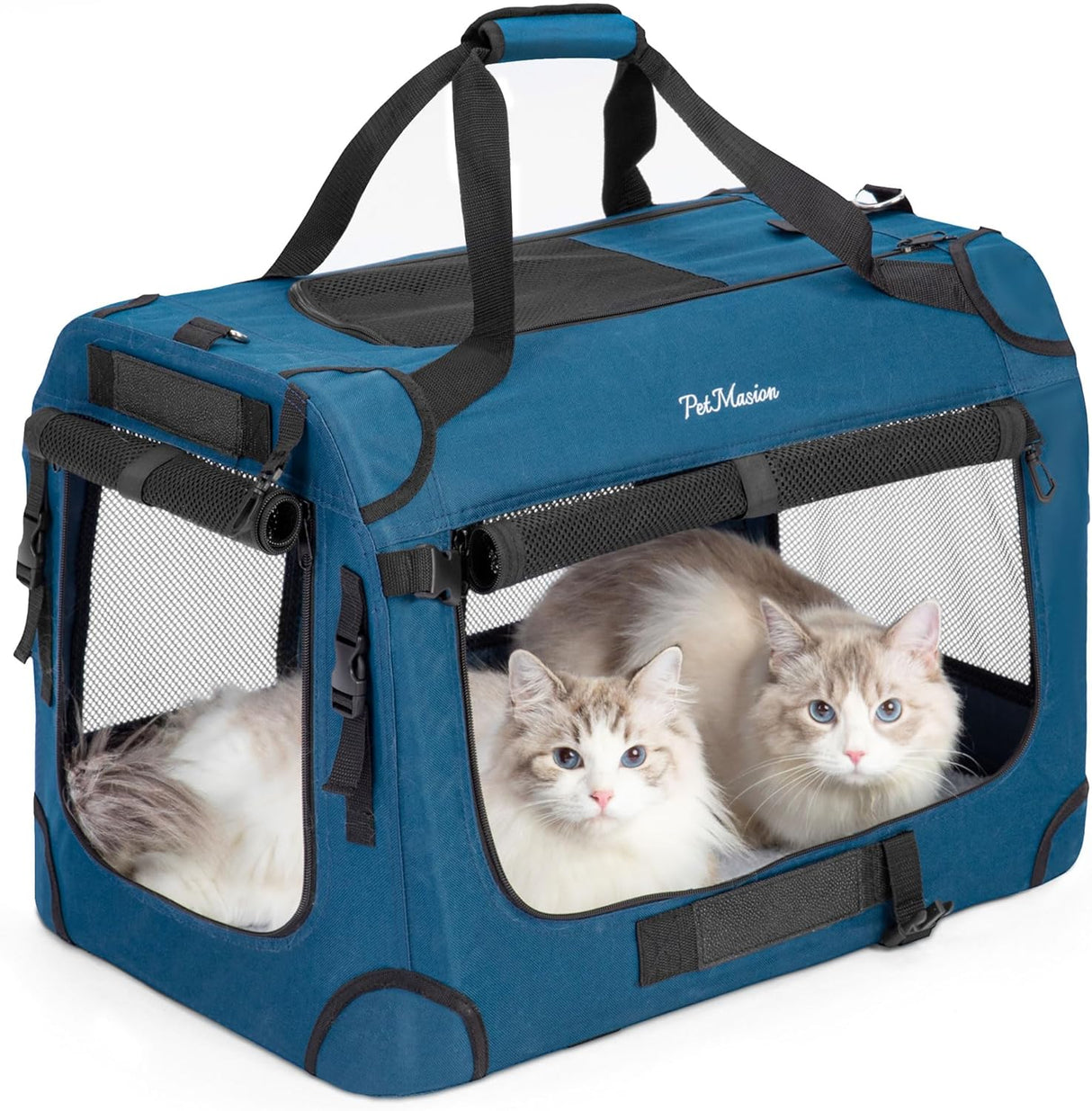 Transportín Extra Grande para 2 Gatos, Plegable, 24x16.5