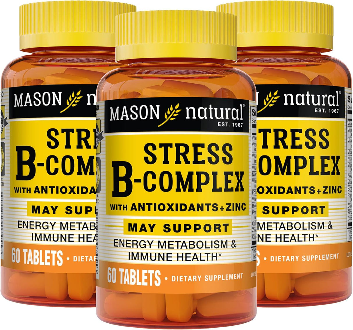 MASON NATURAL B-Complex Estrés + Zinc 6M 3Pack