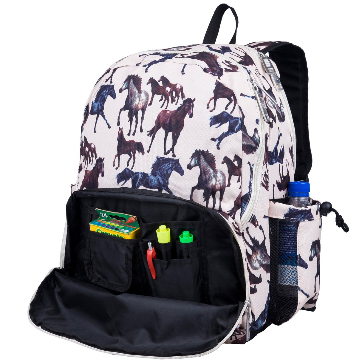 mochila duradera con correas acolchadas, tres compartimentos