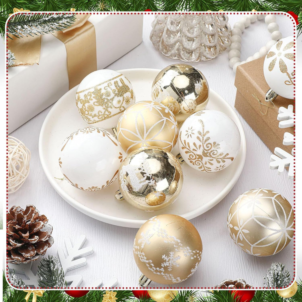 Decoración Clásica Adornos de 36 Bolas de Navidad