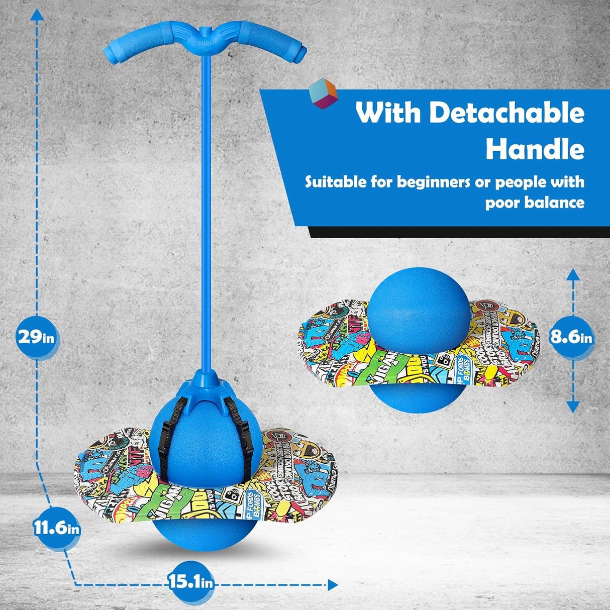 Pogo Jumper BoterLun, con manija, para niños y adultos