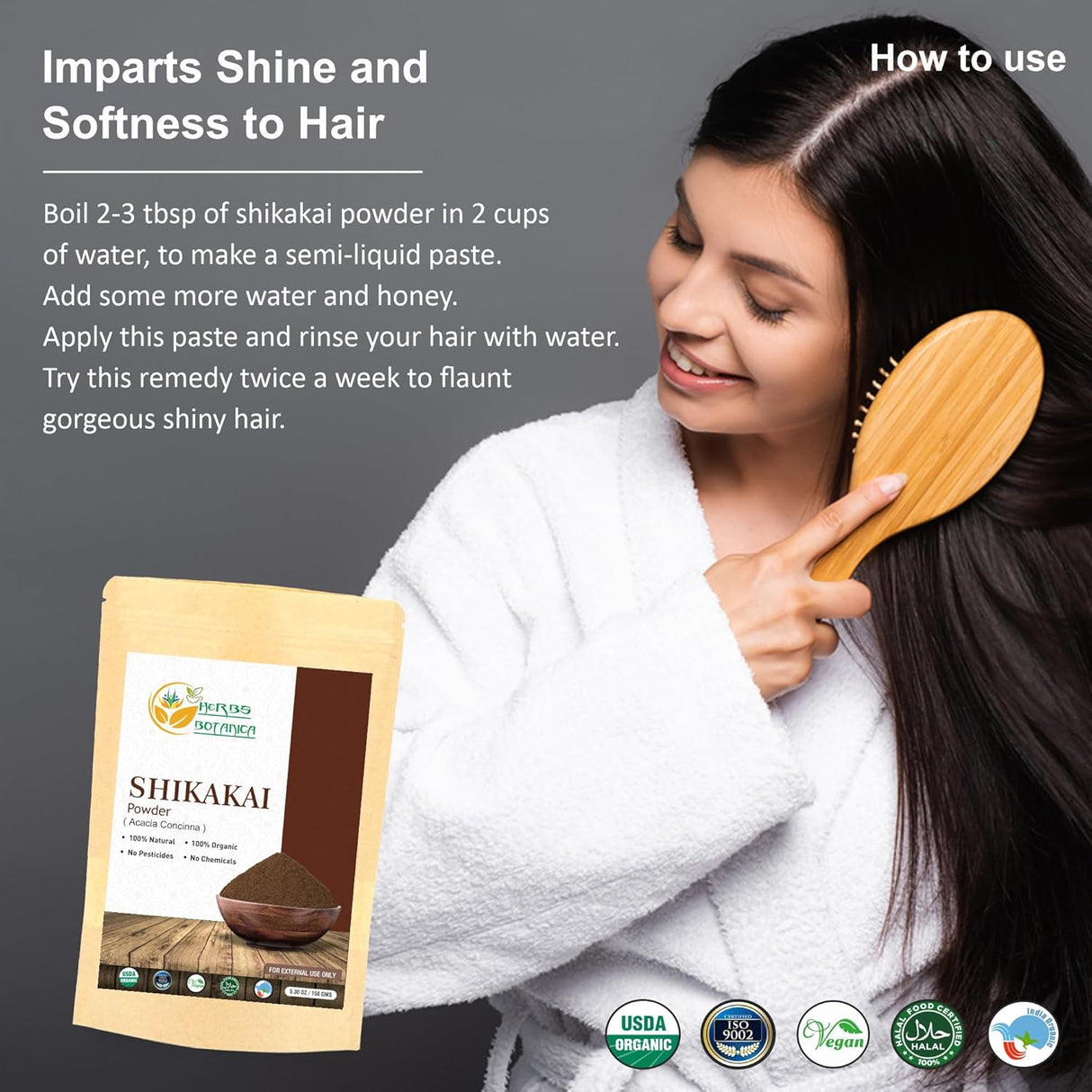 Polvo de Shikakai Puro Acacia Concinna para Cabello
